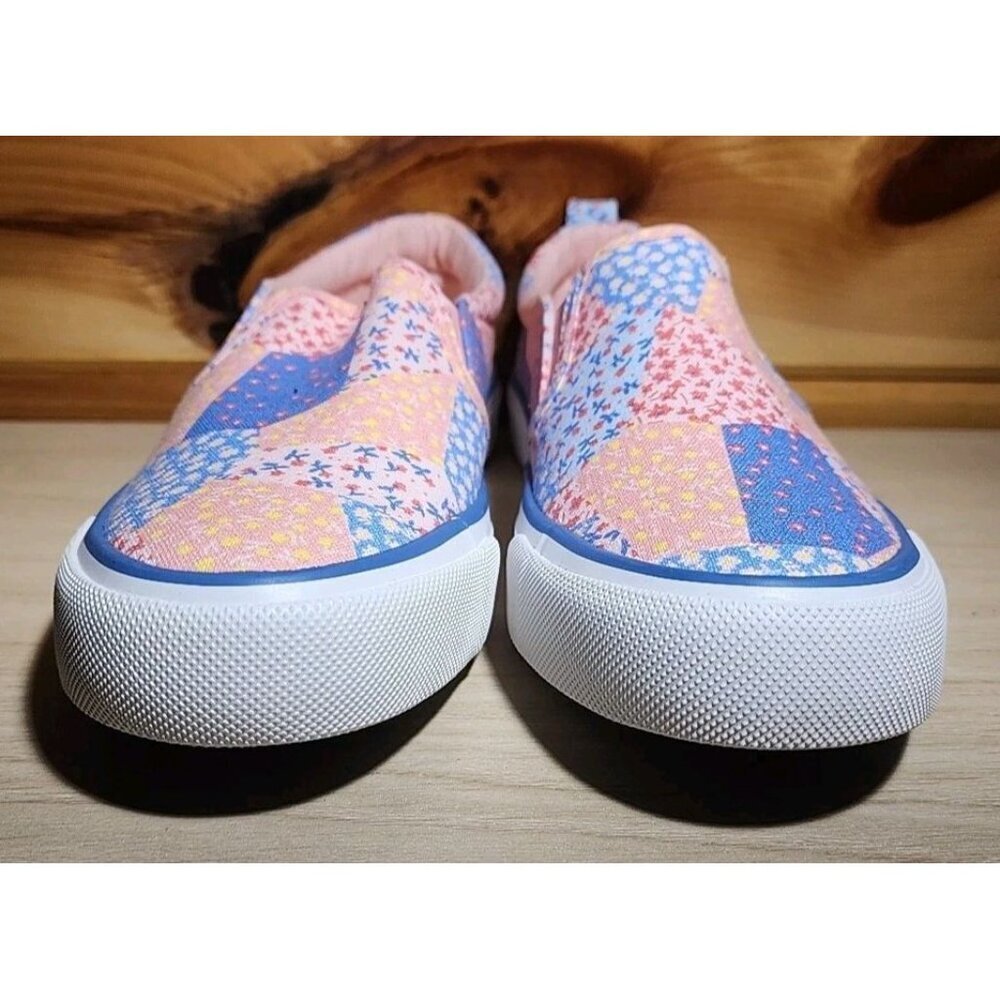 Lily & Dan Girls' Slip-On Canvas Shoes-Patchwork Pastel Floral-Size 2-NEW in Box - Picture 11 of 11
